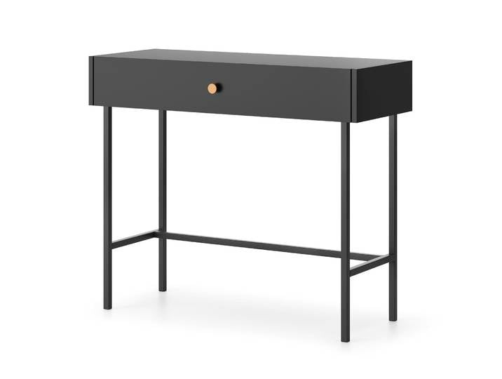 BEAUTYSOFA Schminktisch DALIA 93cm, mit Schublade, Modern Frisiertisch, Konsolentisch, Schreibtisch, Schwarz