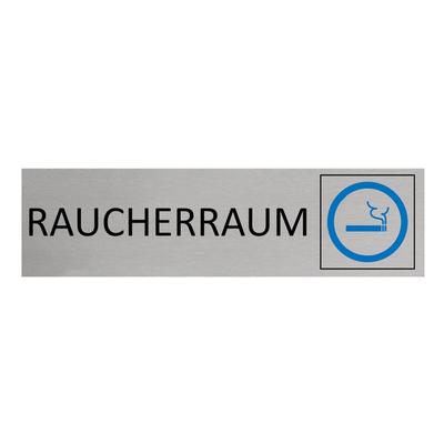 CombiCraft Aluminium Türschild Raucherraum 165x45mm mit 3M-Tape
