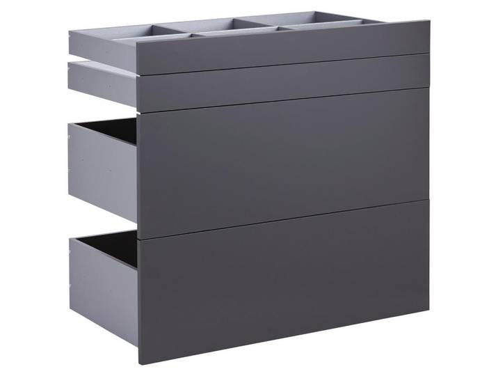 Hom`in Schubladenset, Anthrazit, 4-teilig, 90.9x82x46.8 cm, Schlafzimmer, Kleiderschränke, Schrankzubehör, Schubladen