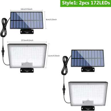 Inspire Curations Solar Motion Sensor Flood Light Waterproof Dusk To Dawn Outdoor Security Light 2pcs 172led