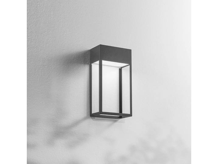 Fabas Luce LED Außenwandleuchte Edo, schwarz, Aluminium, Modern