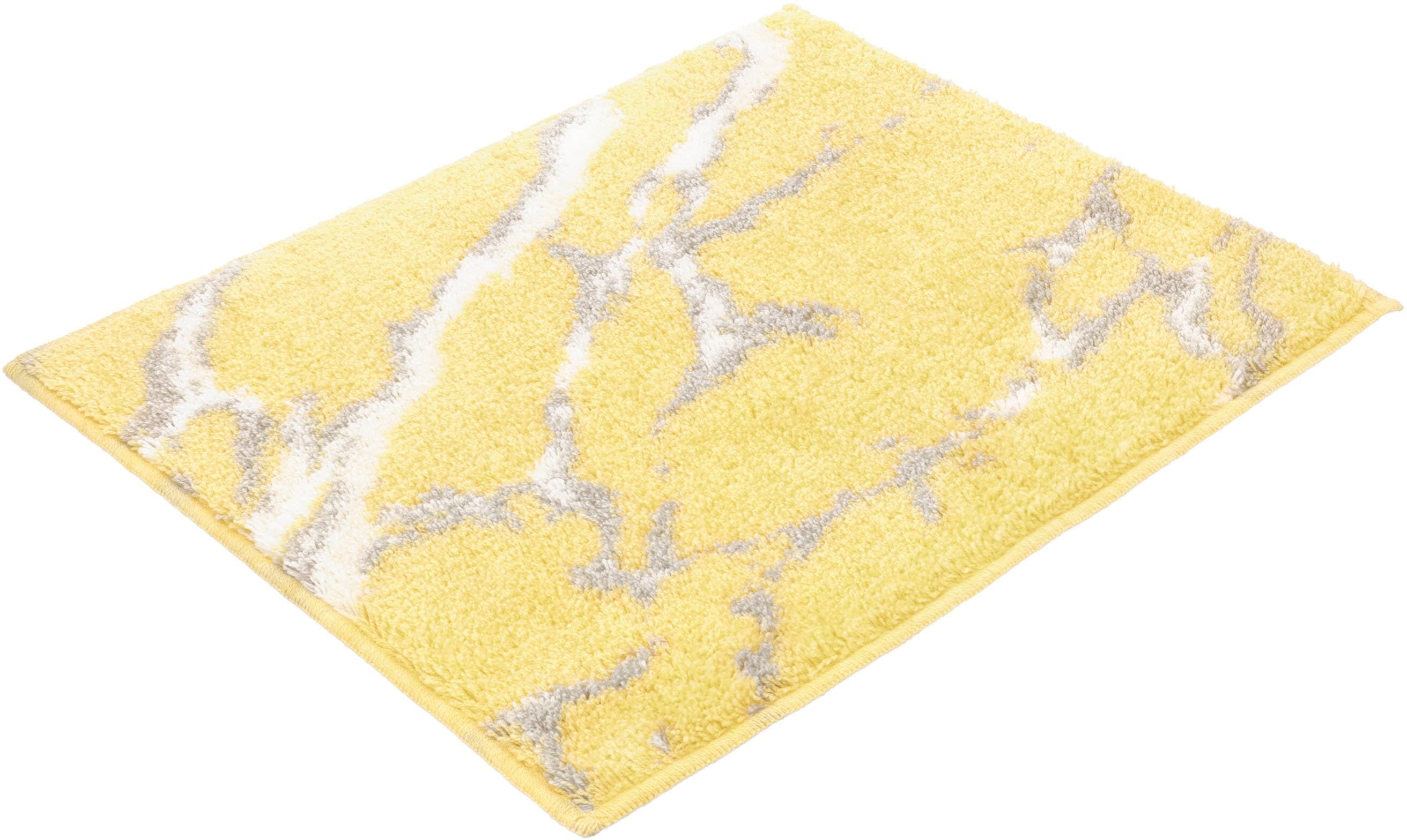 Badematte VOSSEN "»Marble«", gelb (citro), H:16mm, Polyacryl, Badematten, Badematte citro rechteckig (70cm x 120cm )