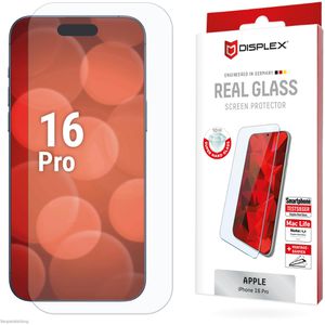 Displex Displayschutzfolie Real Glass, 10H, für Apple iPhone 16 Pro, aus Hartglas