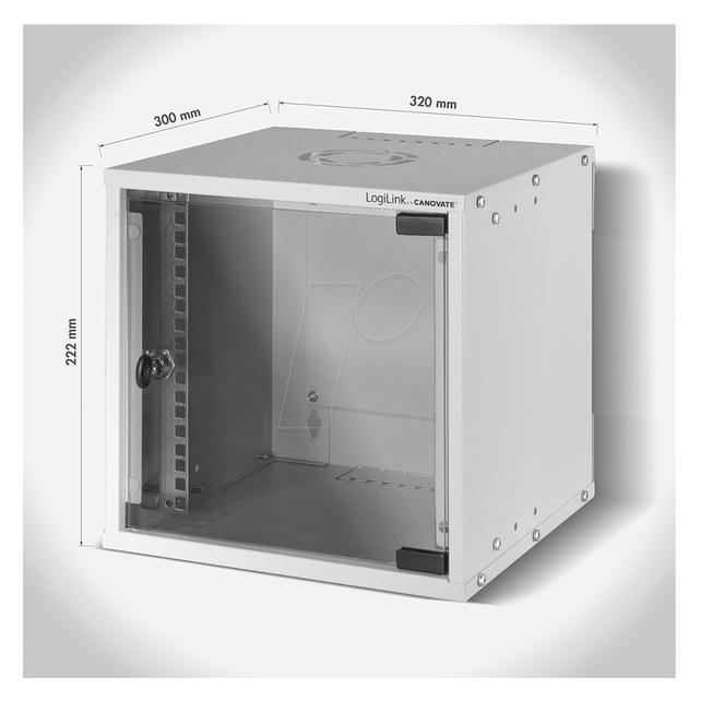 LogiLink 10"-Wandgehäuse, 4U, Tiefe 300 mm, grau (4 HE, 10 Zoll Rack) (LOGILINK W44Z30G-8698800002502)