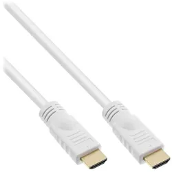 InLine® High Speed Premium - HDMI-Kabel mit Ethernet - HDMI männlich zu HDMI männlich - 5 m - weiß