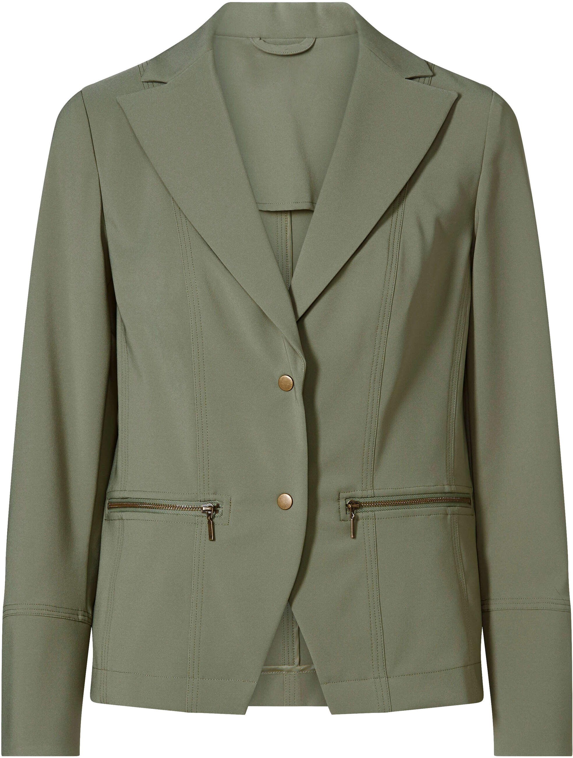 Business-Kostüm HEINE "Hosenanzug Hosenanzug im Athleisure-Look", Damen, Gr. 34, khaki, Modisch, Kostüme Business-Kostüm
