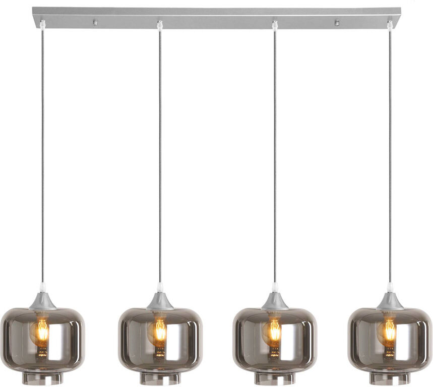 Ebern Designs Khue 4 - Light Kitchen Island Pendant Smoke/Silver