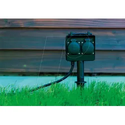 HEIT VO-35466 - 2-fach Gartensteckdose mit Erdspieß