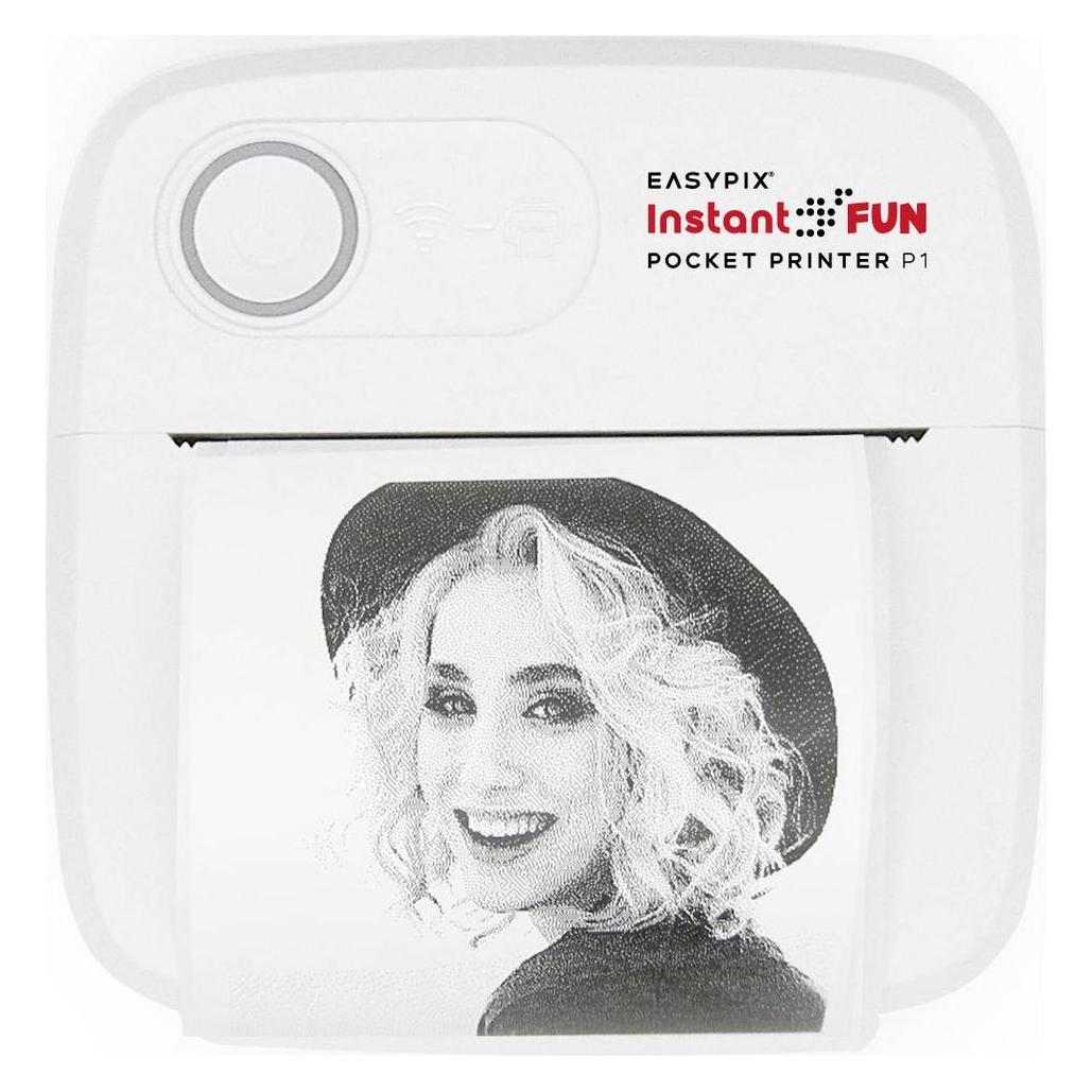 Easypix InstantFUN Pocket Printer P1 (Thermodirekt, Schwarz-Weiss) (10102)