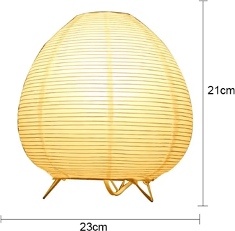 Inspire Curations Japanese Rice Paper LED Table Lamp Minimalist Lantern Bedside Light eu Plug