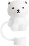 DynamicDeals Teddy Bear Silicone Straw Cover For Stanley Cup 10mm Reusable Straw Dust Cap white