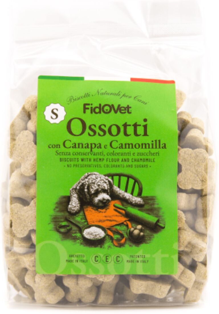 Fidovet® Fidovet Biscotti Naturali per Cani Ossotti SMALL Canapa e Camomilla 300 g