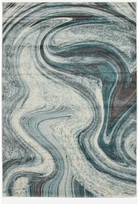 Domani Globe Teal Marble Area Rug