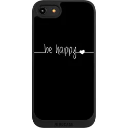 Nivocase Handyhülle für Apple iPhone 7 Hülle NIVOpure Case Schwarz Glück Sprüche Statement (Apple iPhone 7), Smartphone Hülle, Schwarz