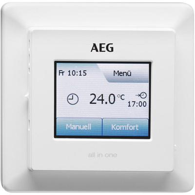 AEG HAUSTECHNIK Raumthermostat "»FRTD 903 TC« Fußbodentemperaturregler und Raumtemperaturregler", weiß, B:84cm H:84cm, Raumthermostate, Touchscreen mit Farbdisplay, Komfort-Eco-Modus, Wochenprogramme
