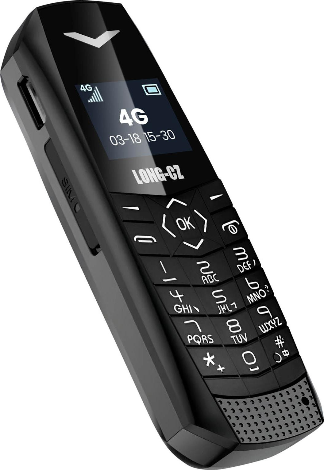 Avizar Mini 4G-LTE mobiele telefoon, ultracompact, zwart