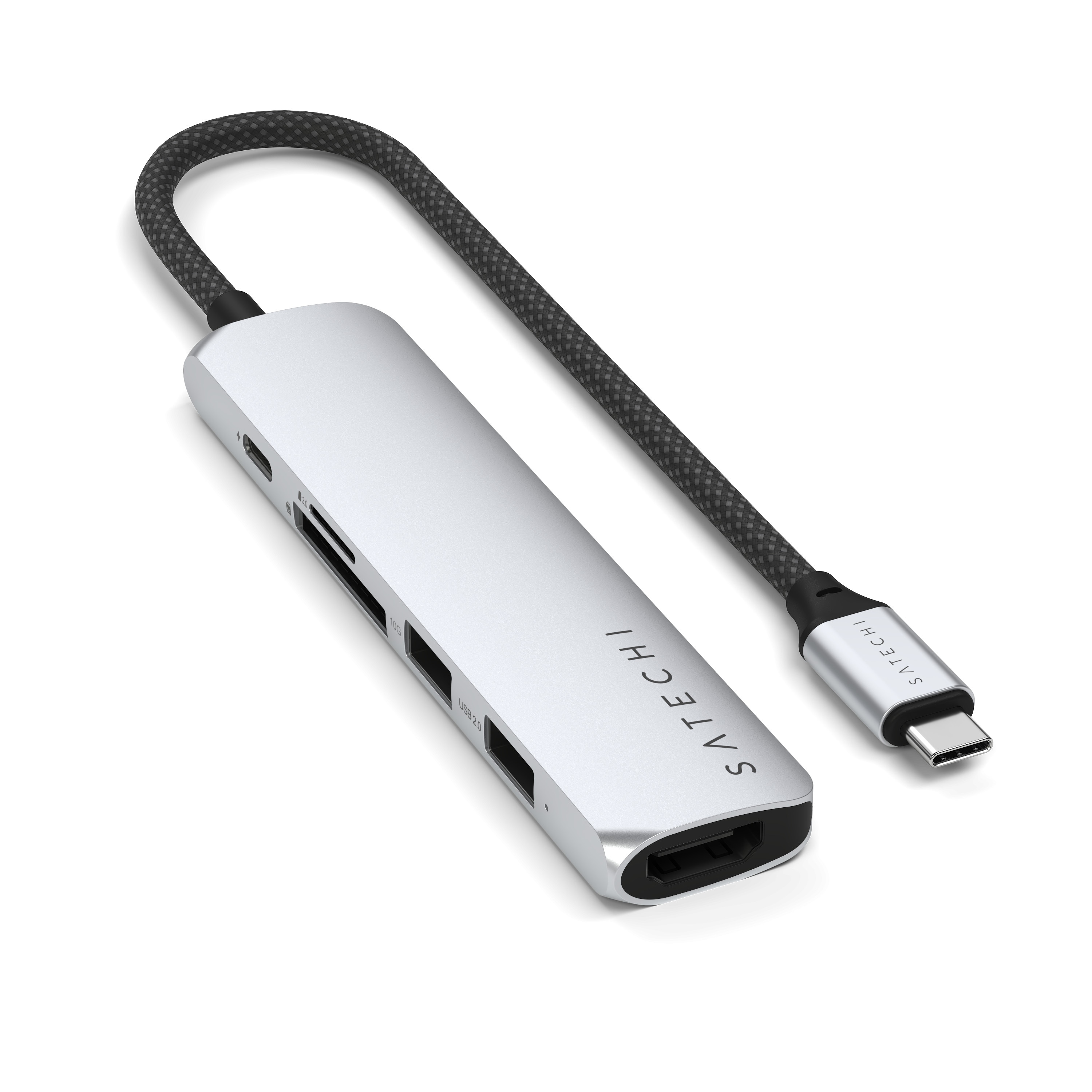 Satechi USB-C 6-in-1 Slim Multiport Adapter Silber