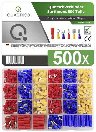 Quadrios 22C424 Quetschverbinder-Sortiment 0.5mm² 2.5mm² Rot, Blau, Gelb 1 Set