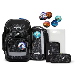 ergobag PACK Schulrucksack-Set REFLEX GLOW ReflektBär, 6-teilig