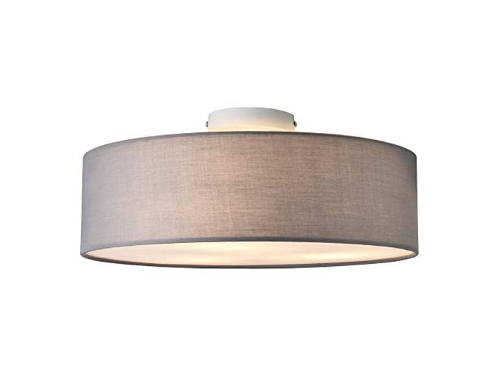 lux.pro Deckenleuchte Omaha 3 x E27 Deckenlampe 3-Flammig Durchmesser 45 cm Kunststoff Textiloptik Organza Grau/Weiß