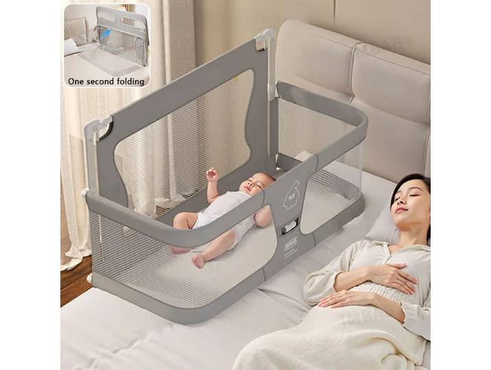 IMBABY Lit cododo 3-en-1 pour bébé, berceau portable avec barrière de protection pour lits jumeaux, doubles et king size