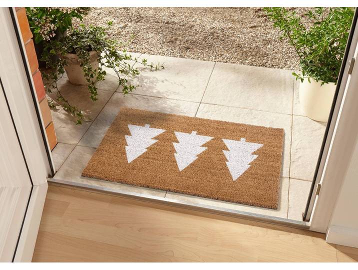Paillasson fibre coco White Pine Trees 75 x 45cm Beige