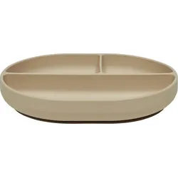 Enkei Teller mit Unterteilungen und Saugnapf, beige
