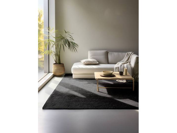 Juteteppich Jaipur Schwarz/Schwarz 190 x 280cm Jute