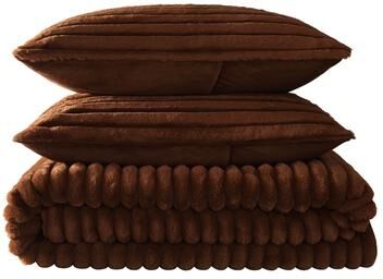 Frye Channel Faux Fur 3 Piece Comforter Set