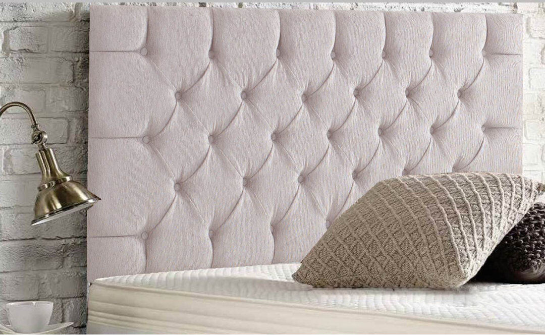 Rosdorf Park Esters Upholstered Headboard Chenille/Stone Kingsize (5')