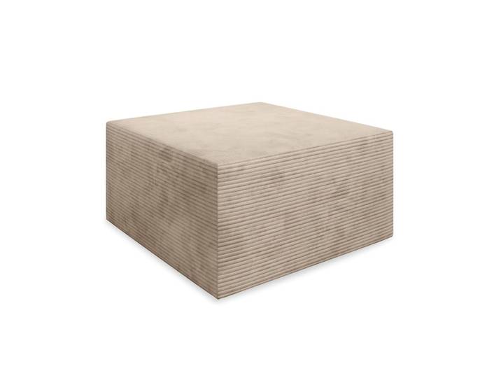 Pouf carré xl en velours côtelé beige