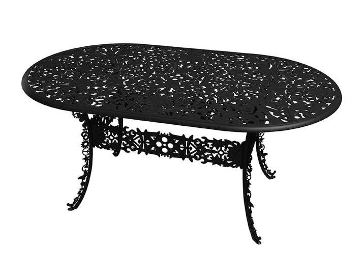 SELETTI table ovale INDUSTRY GARDEN (Noir - Aluminium)