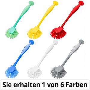 Gut&Günstig Spülbürste mit Saugnapf, Kunststoffgriff mit PP-Borsten, farbig sortiert, Länge 26 cm