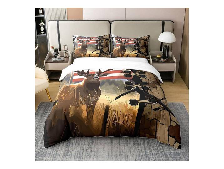 LuxusKollektion Kinderbettwäsche Bettwäsche Set 220x240cm Hirschmotiv Baumwolle