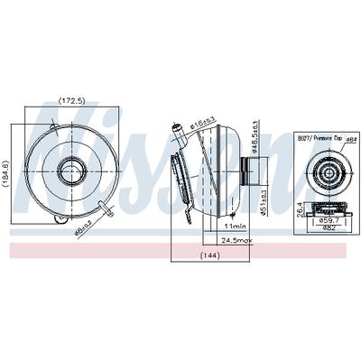 NISSENS Ausgleichsbehälter, Kühlmittel 996251 für LAND ROVER