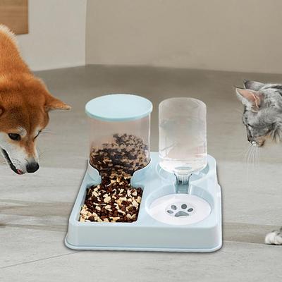Pet Hub Automatic Cat Feeder & Water Dispenser Set, 2 in 1 Tilted Gravity Pet Food And Water Bowl For Cat green