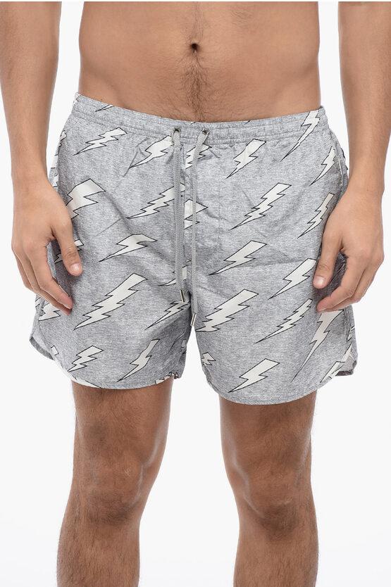ALLOVER RAIN BOLTS BADESHORTS