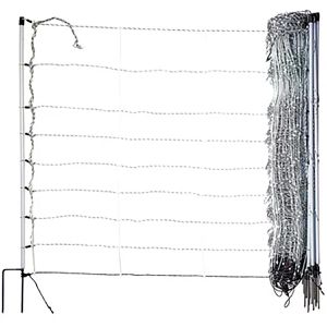 Horizont Weidezaunnetz turbomax extra 15219, Schafnetz, 90 cm x 50 m, schwarz/weiß, elektrifizierbar, mit Doppelspitze