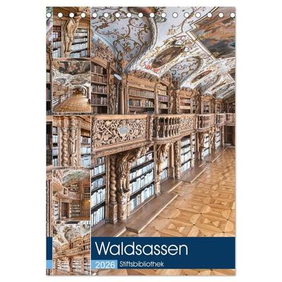 Waldsassen Stiftsbibliothek (Tischkalender 2026 DIN A5 hoch), CALVENDO Monatskalender