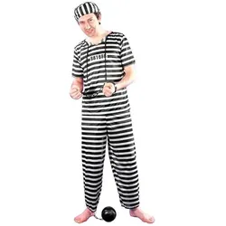 GoDan Häftlingskostüm für Erwachsene, Universalgrösse (One Size)