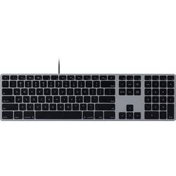 Matias FK318B Wired Aluminium Keyboard for Mac USB Tastatur US-Englisch, QWERTY, Mac Space Grau