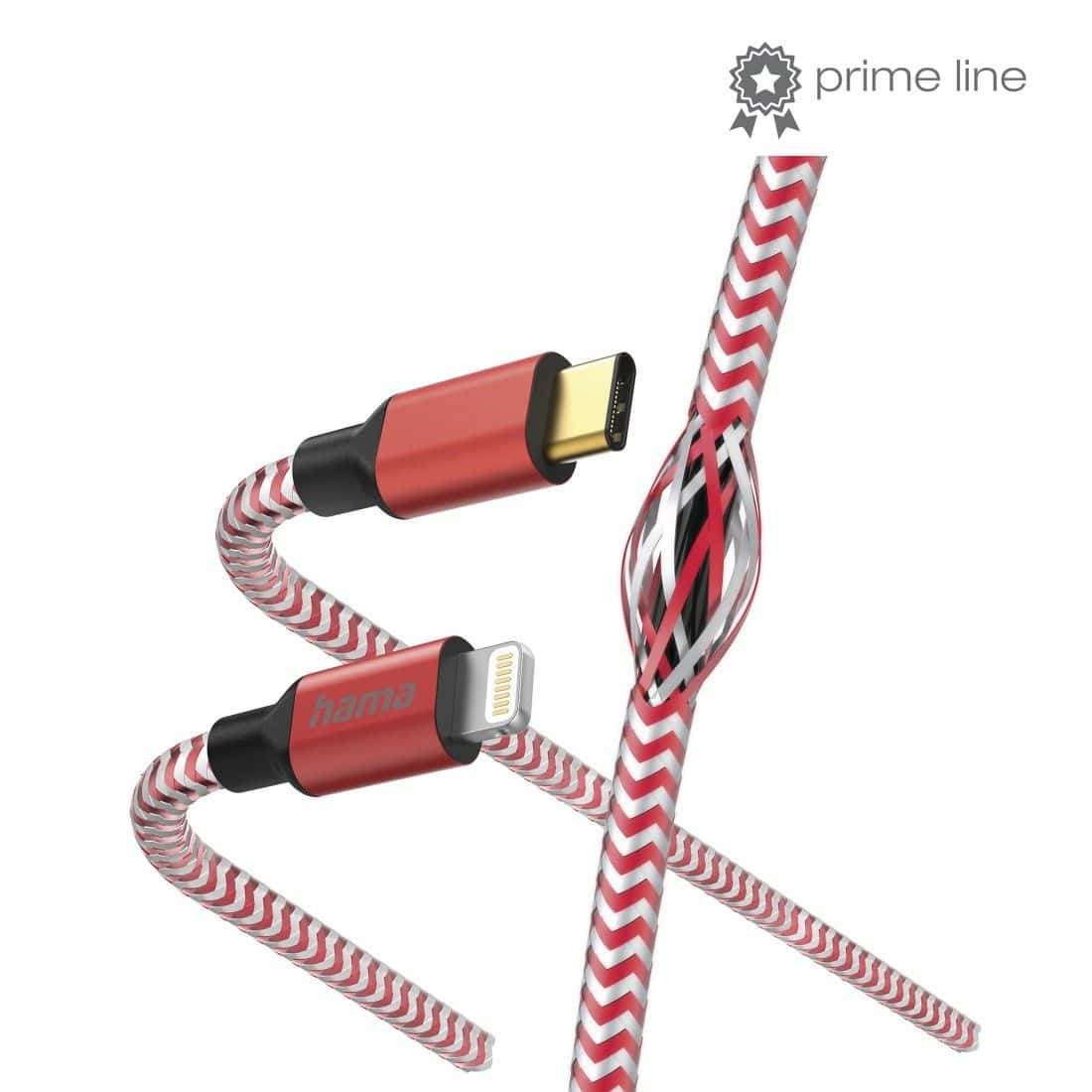 Hama 201562 Reflective Stecker Lightning auf USB C 1,5 m (Rot) 00201562