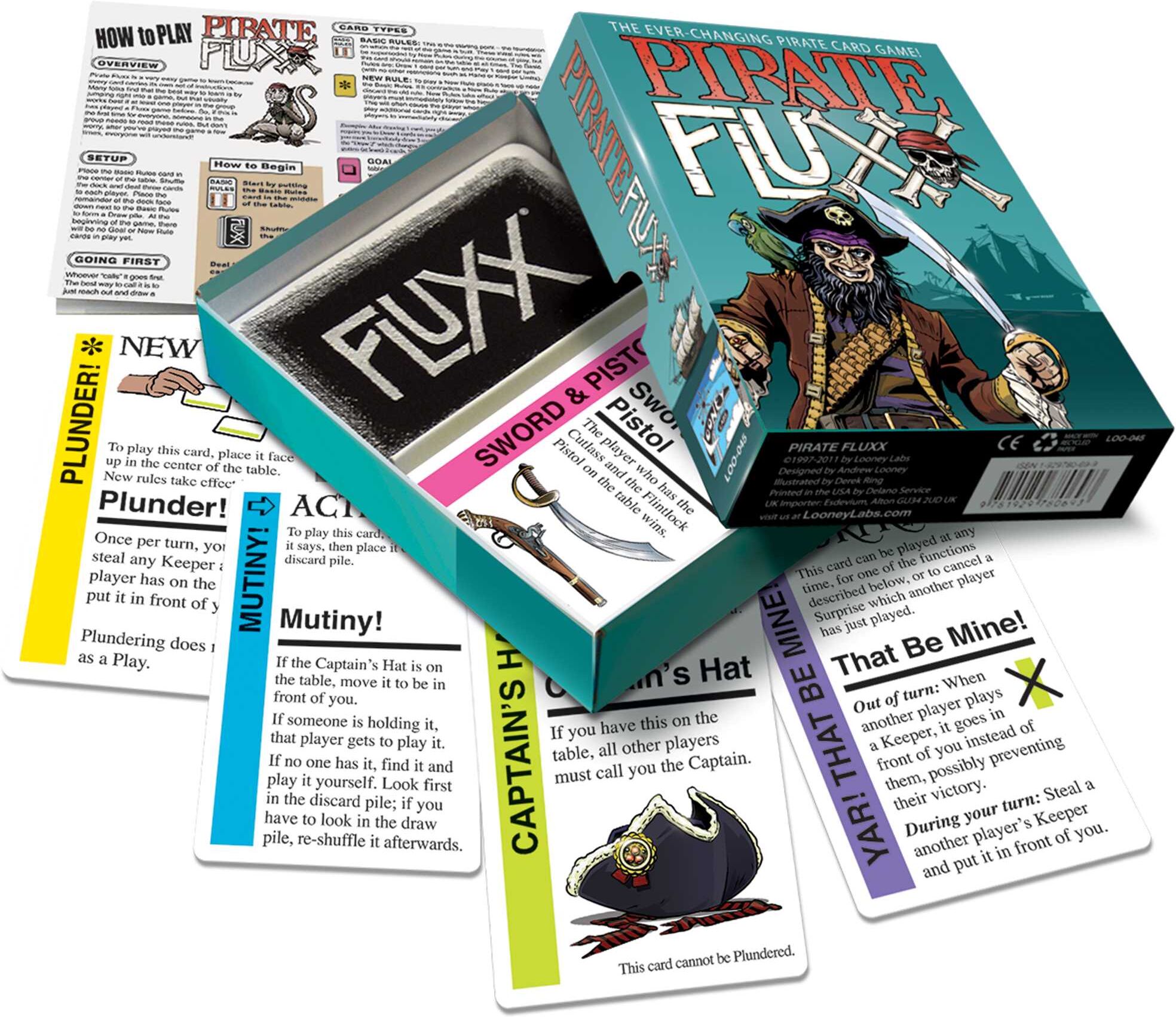 Looney Labs Pirate Fluxx - A Swashbuckling Card Game with Changing Rules and Goals