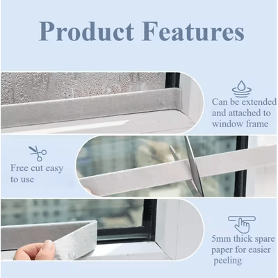 Fabric Anti Condensation Strip Tape Moisture Absorbing Window Seal (1.18in By 78.74in) white