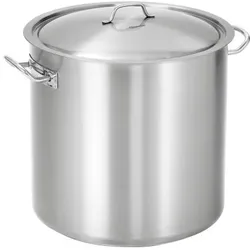Equipementpro Professioneller dreiwandiger Edelstahl-Kochtopf mit Deckel – 50 Liter