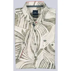 engbers Herren Seersucker Kurzarmhemd Grün slim fit gemustert Button Down - L