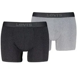 Levis 2P Boxer Briefs Cotton Check Schwarz/Grau Baumwolle X-Large Herren