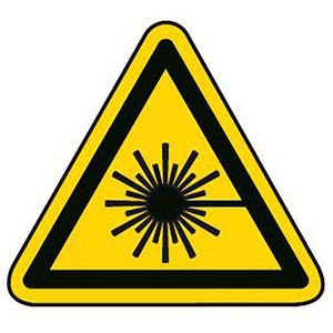 Abtec Hinweisschild ISO 7010 W004, Folie, 20 cm, Warnzeichen, Warnung vor Laserstrahlen