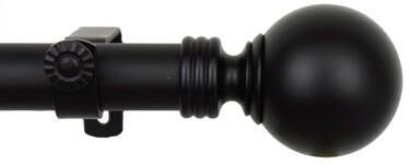InStyleDesign Black Sphere Adjustable Curtain Rod Set