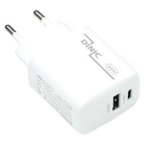 Dinic USB C+A Ladeadapter 20W weiss (20 W, 2 Ports) (DINIC) Mindestbestellmenge: 5 Stück